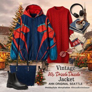 Rare Vintage Ann Original Seattle Jacket Signed “Drizzle Dazzle” | Hand-Painted